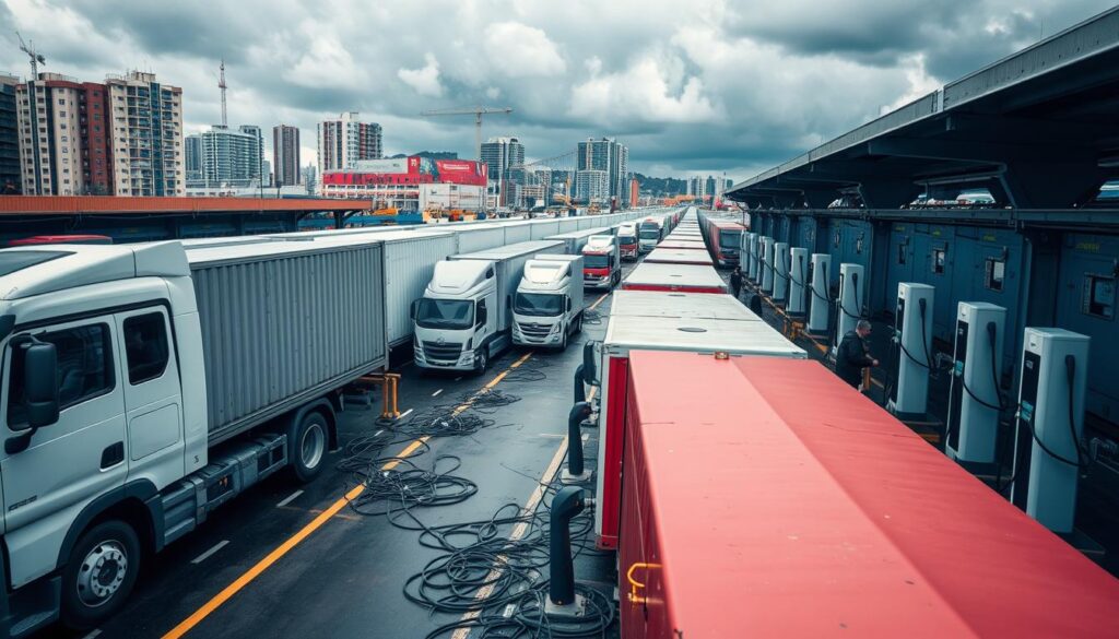 Electric truck charging challenges