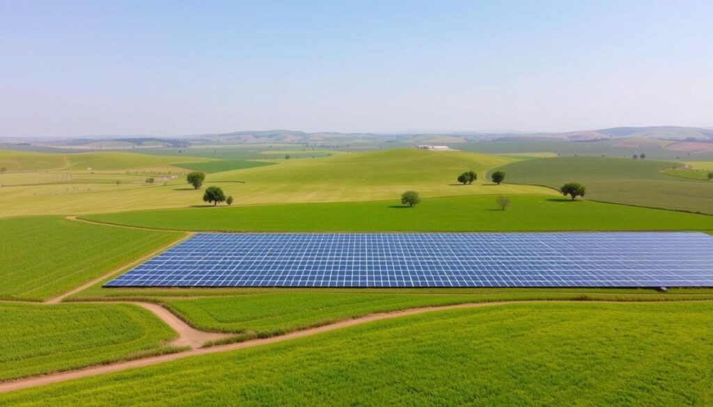 Solar farm implementation in rural landscape